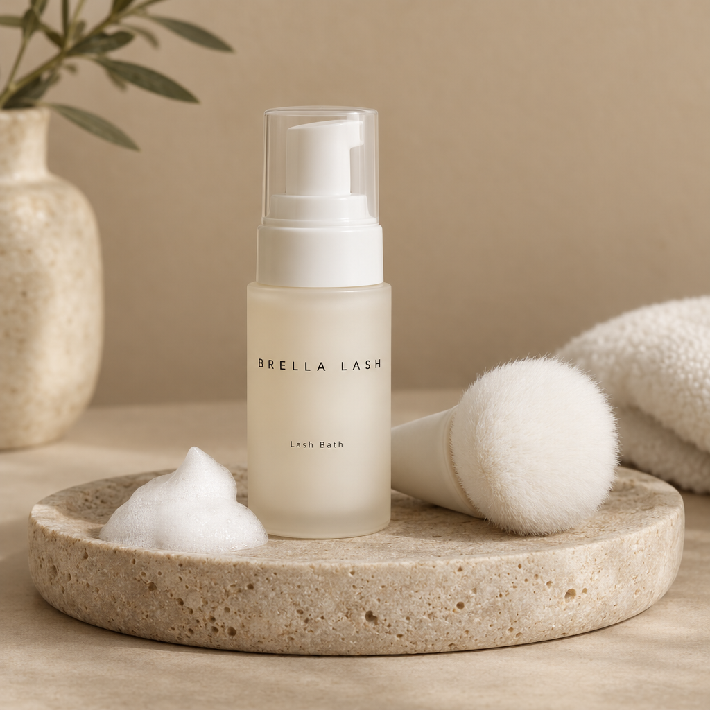 Lash Bath foam cleanser and brush